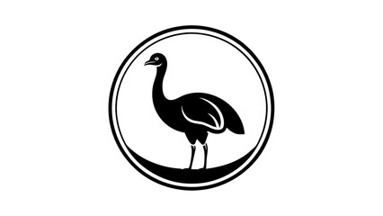 Fototapeta premium a-picture-of--a-cassowary-icon-in-circle-log vector illustration
