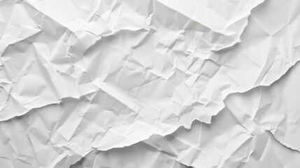A crumpled piece of white paper spread out on a flat surface