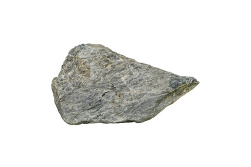 Limestone rock specimen isolated on white background.