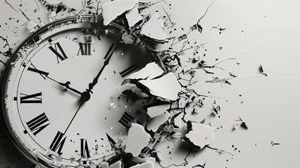 crack of round clock, time brake down.