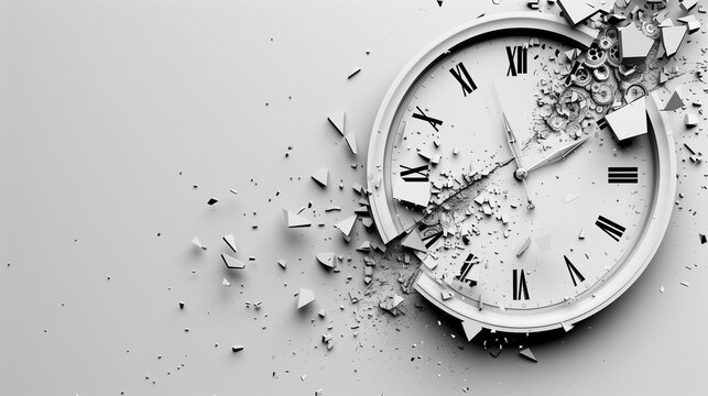 crack of round clock, time brake down.