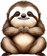 Obraz premium Close-up of a cute cartoon Sloth Icon.