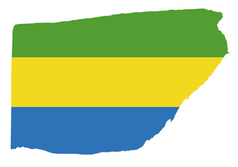 Gabon flag with palette knife paint brush strokes grunge texture design. Grunge brush stroke effect