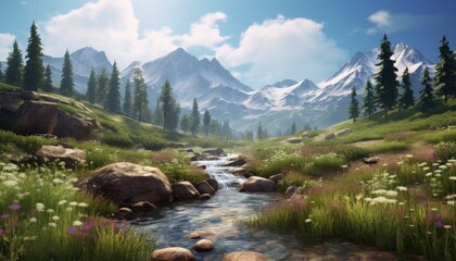 Obraz premium A mountain vista, a field of wildflowers, a babbling brook, or a sun-dappled forest can all make for stunning backdrops.