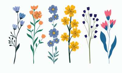 Assortment of Charming, Handcrafted Flower Doodle Designs