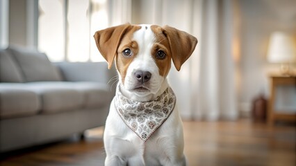 a puppy dog wear bandana