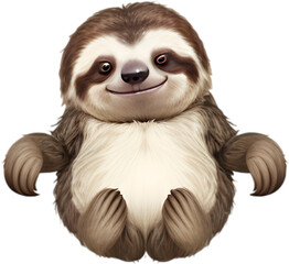 Close-up of a cute cartoon Sloth Icon.