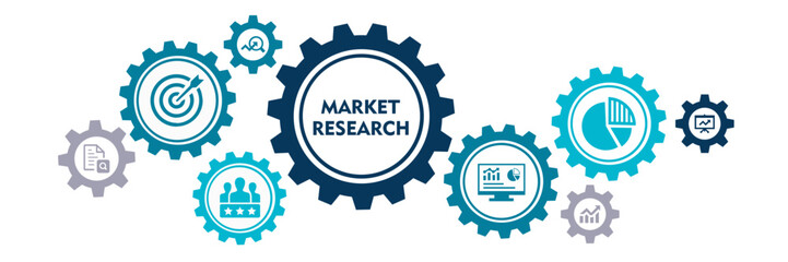 Banner Market research Vector Illustration