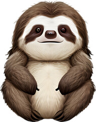 Fototapeta premium Close-up of a cute cartoon Sloth Icon.