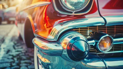 Foto auf Acrylglas Headlight lamp vintage classic car - vintage effect style pictures © romanets_v