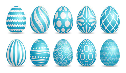 Set of blue Easter eggs	