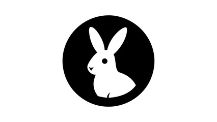 a-rabbit-icon-in-circle-logo vector illustration 