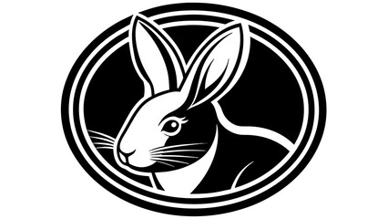 a-rabbit-icon-in-circle-logo vector illustration 