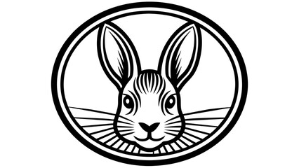 a-rabbit-icon-in-circle-logo vector illustration 