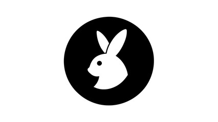 a-rabbit-icon-in-circle-logo vector illustration 