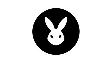 a-rabbit-icon-in-circle-logo vector illustration 