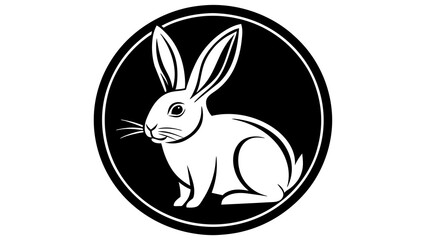 a-rabbit-icon-in-circle-logo vector illustration 