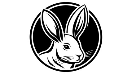 a-rabbit-icon-in-circle-logo vector illustration 