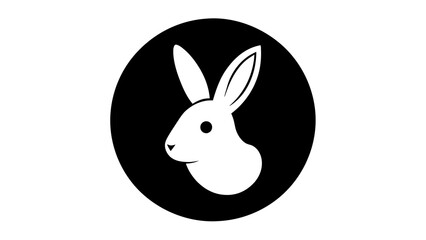 a-rabbit-icon-in-circle-logo vector illustration 