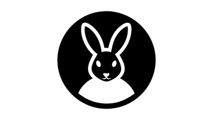 a-rabbit-icon-in-circle-logo vector illustration 