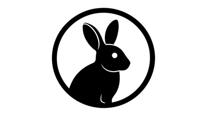 a-rabbit-icon-in-circle-logo vector illustration 
