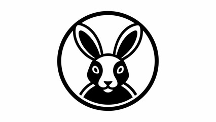 a-rabbit-icon-in-circle-logo vector illustration 