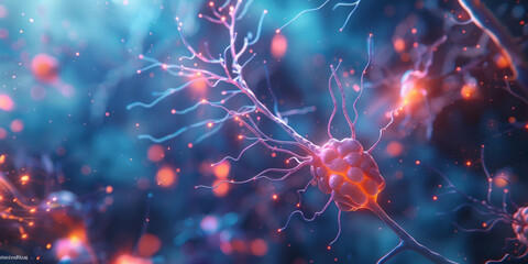 Neural connection, bright lights, synapses	