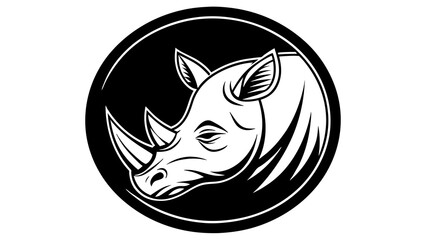 a-rhinoceros-icon-in-circle-logo vector illustration 