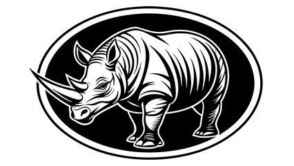 a-rhinoceros-icon-in-circle-logo vector illustration 