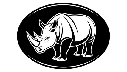 a-rhinoceros-icon-in-circle-logo vector illustration 