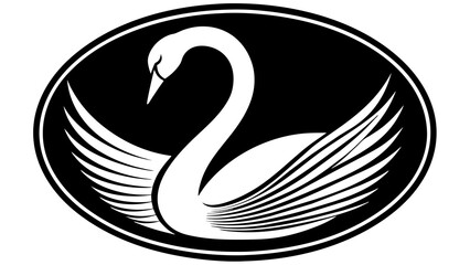 a-swan-icon-in-circle-logo vector illustration 