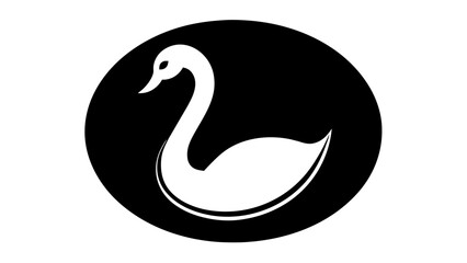 a-swan-icon-in-circle-logo vector illustration 