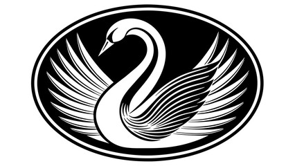 a-swan-icon-in-circle-logo vector illustration 