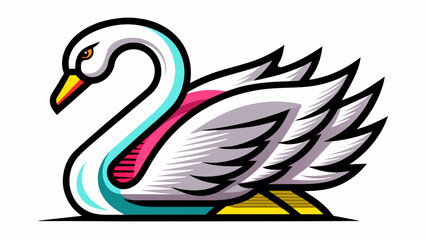 a-swan-icon-in-circle-logo vector illustration 