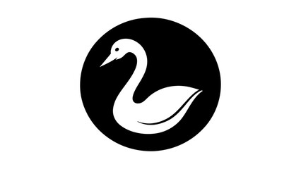 a-swan-icon-in-circle-logo vector illustration 