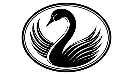 a-swan-icon-in-circle-logo vector illustration 