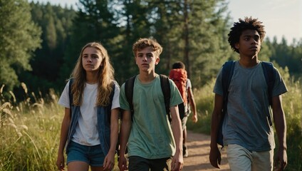 teenagers on a hike