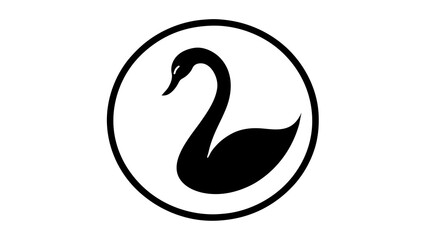 a-swan-icon-in-circle-logo vector illustration 