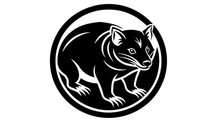 a-Tasmanian-devil-icon-in-circle-logo vector illustration 