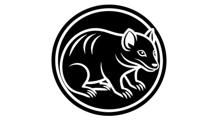 a-Tasmanian-devil-icon-in-circle-logo vector illustration 