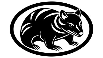 a-Tasmanian-devil-icon-in-circle-logo vector illustration 