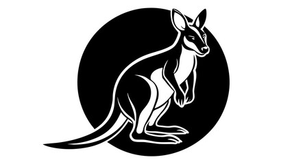 a-wallaby-icon-in-circle-logo vector illustration 