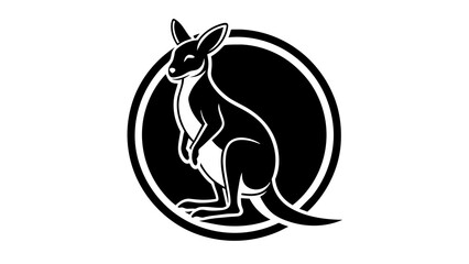 a-wallaby-icon-in-circle-logo vector illustration 