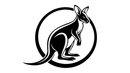 a-wallaby-icon-in-circle-logo vector illustration 