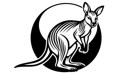 a-wallaby-icon-in-circle-logo vector illustration 