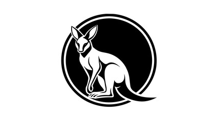 a-wallaby-icon-in-circle-logo vector illustration 