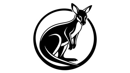 a-wallaby-icon-in-circle-logo vector illustration 