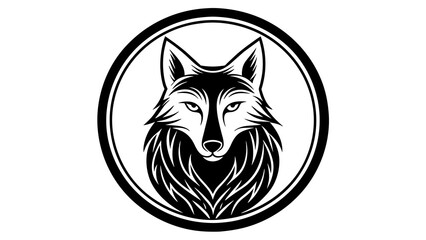 a-wolf-icon-in-circle-logo vector illustration 