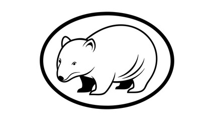 a-wombat-icon-in-circle-logo vector illustration 