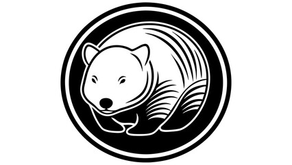 a-wombat-icon-in-circle-logo vector illustration 